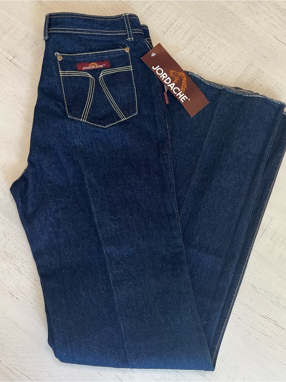 NWT Vintage Jordache Indigo Denim Jeans with Contrast Stitching